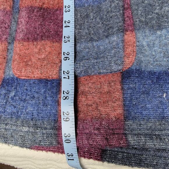 Hinge Plaid Wool Blend Coatigan Women’s Medium Open Front Cardigan Jacket Pocket - Picture 7 of 7